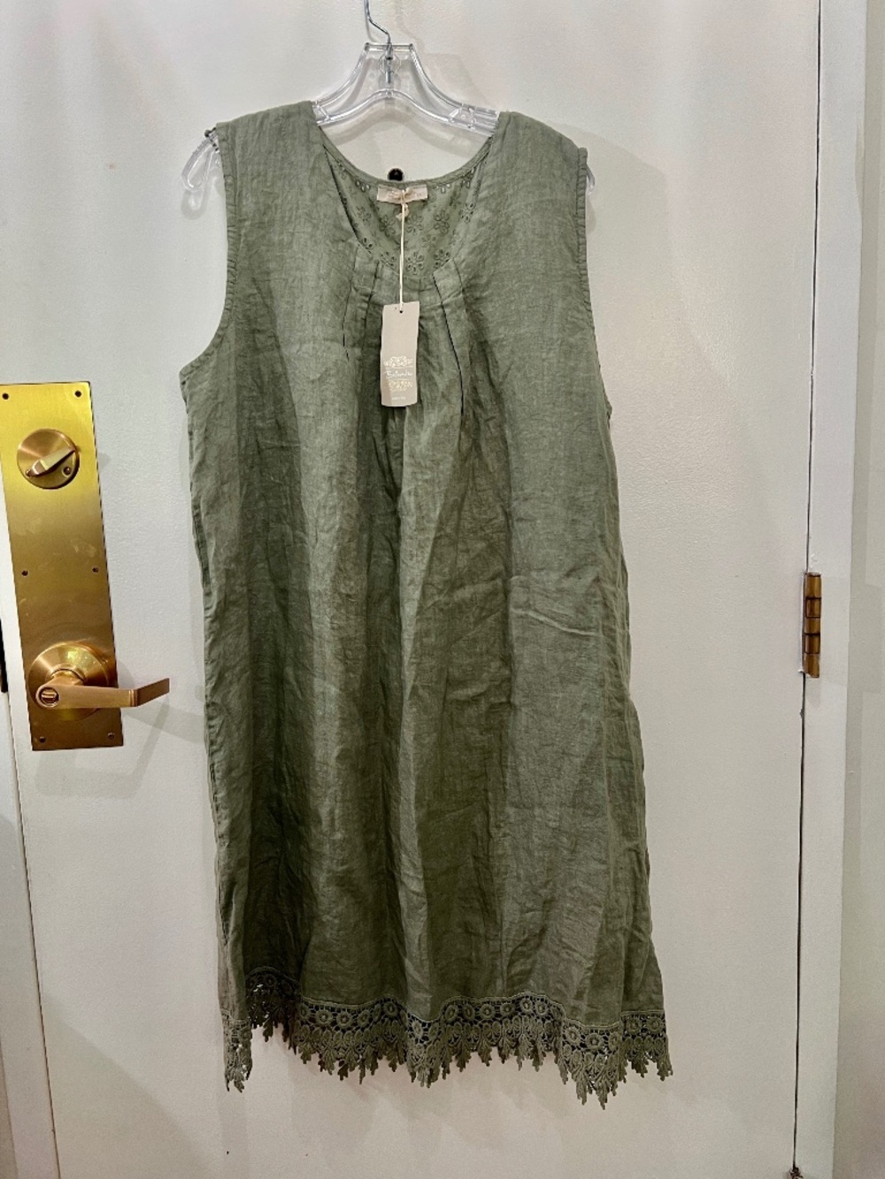 NWT Bellambra Eyelet Back Lace Dress Plus Size 2X Made In Italy Sleeveless